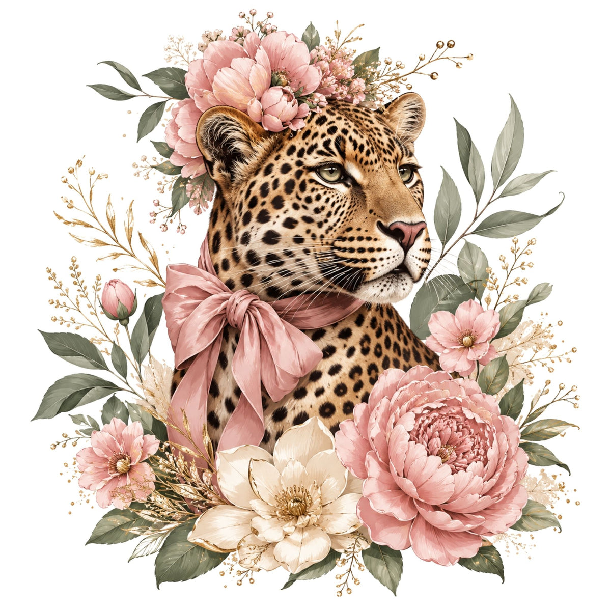 Leopard in Bloom – Women’s T-Shirt