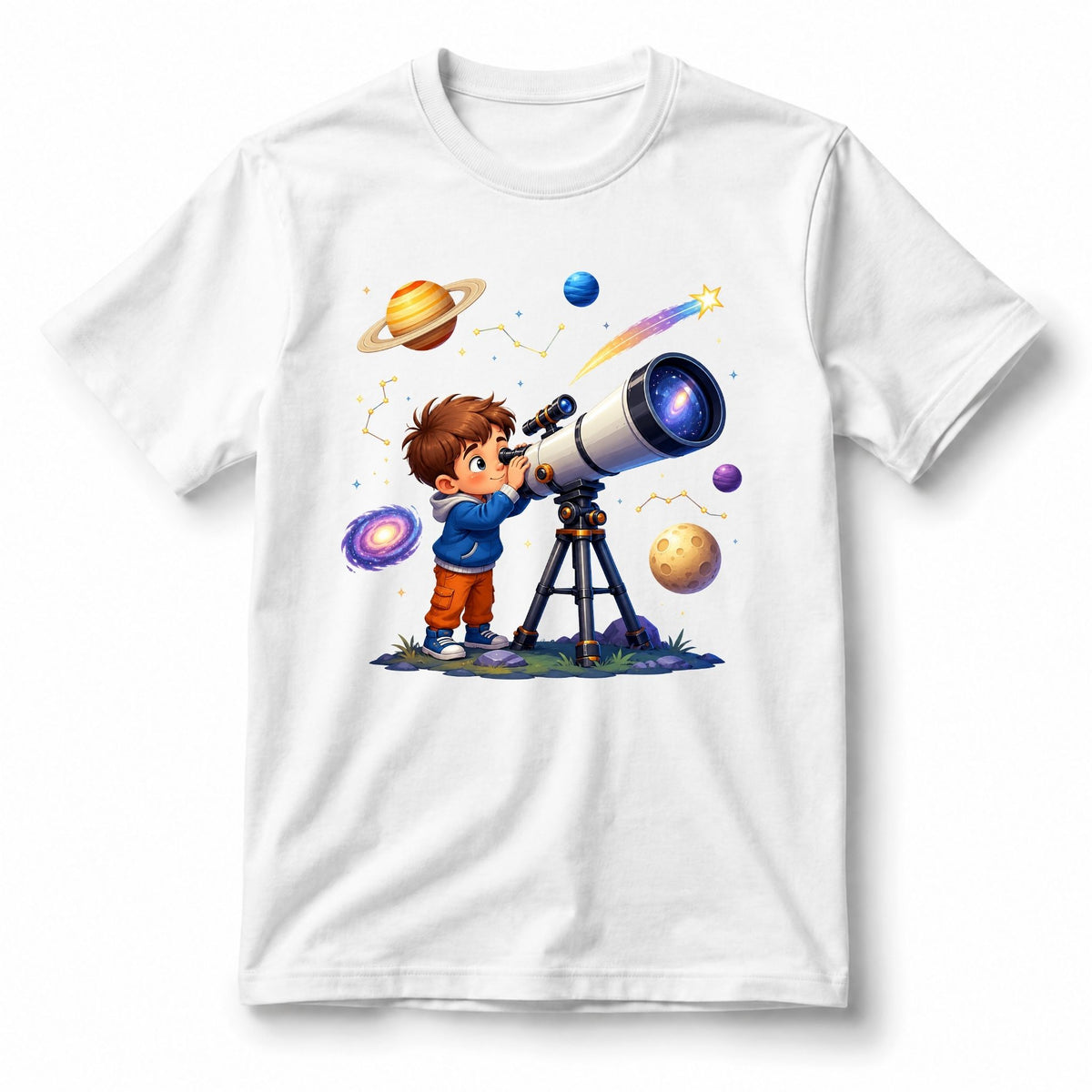 تيشيرت أطفال بتصميم مجرة Telescope مستكشف