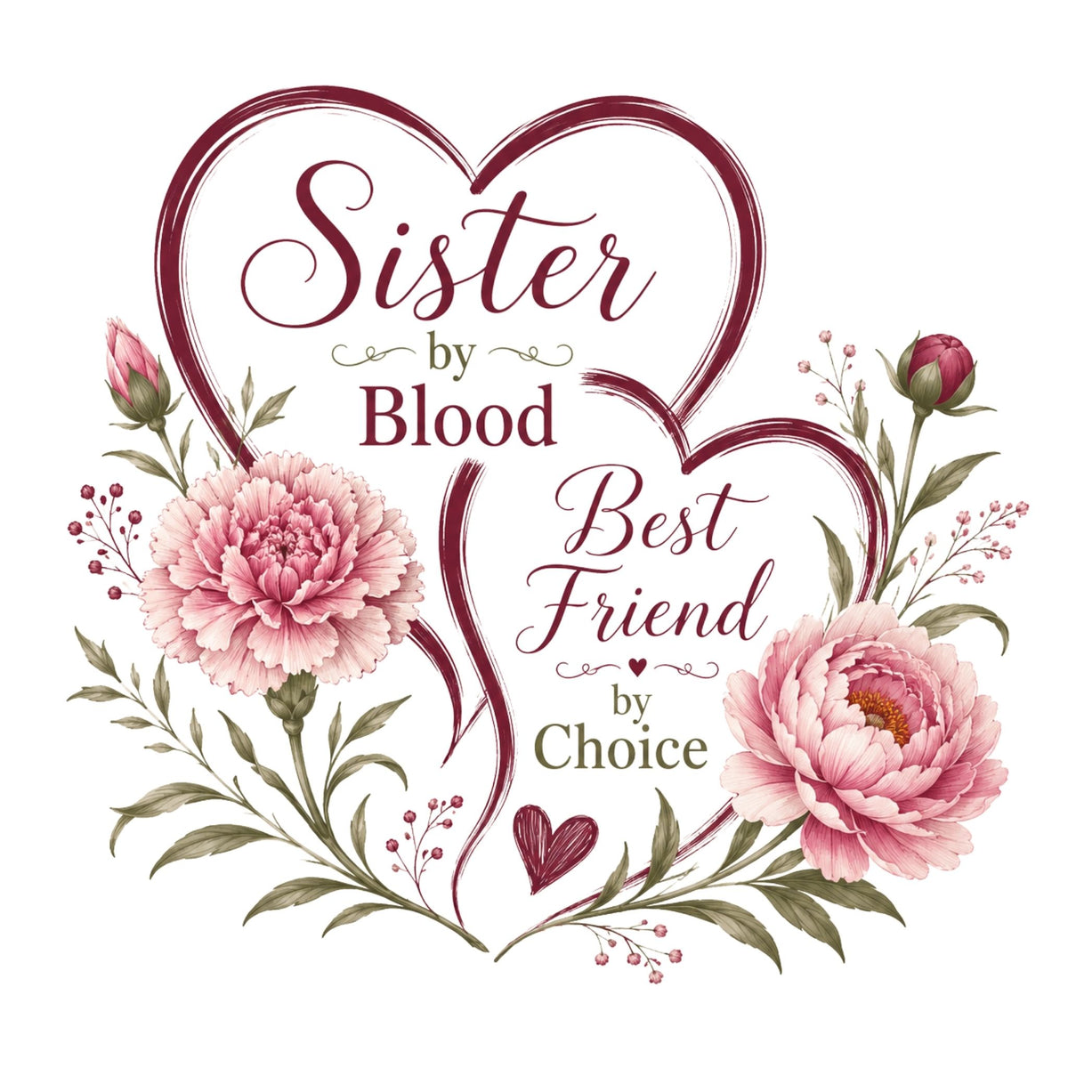 تيشيرت نسائي بتصميم Sister by Blood, Best Friend by Choice