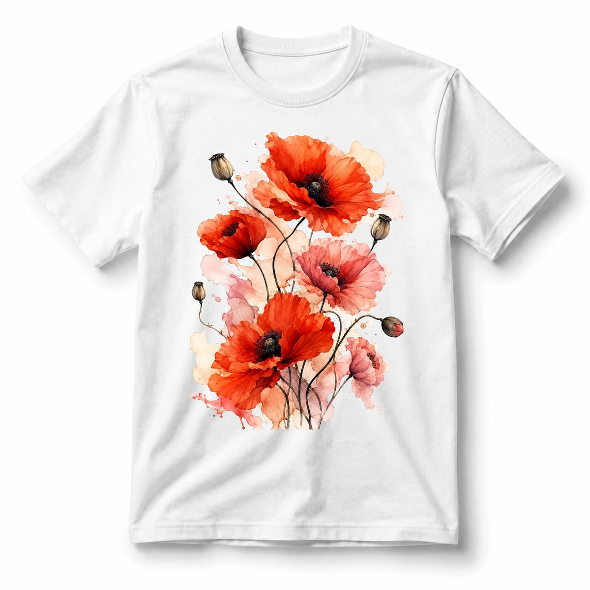 تيشيرت نسائي بتصميم Poppy Reverie
