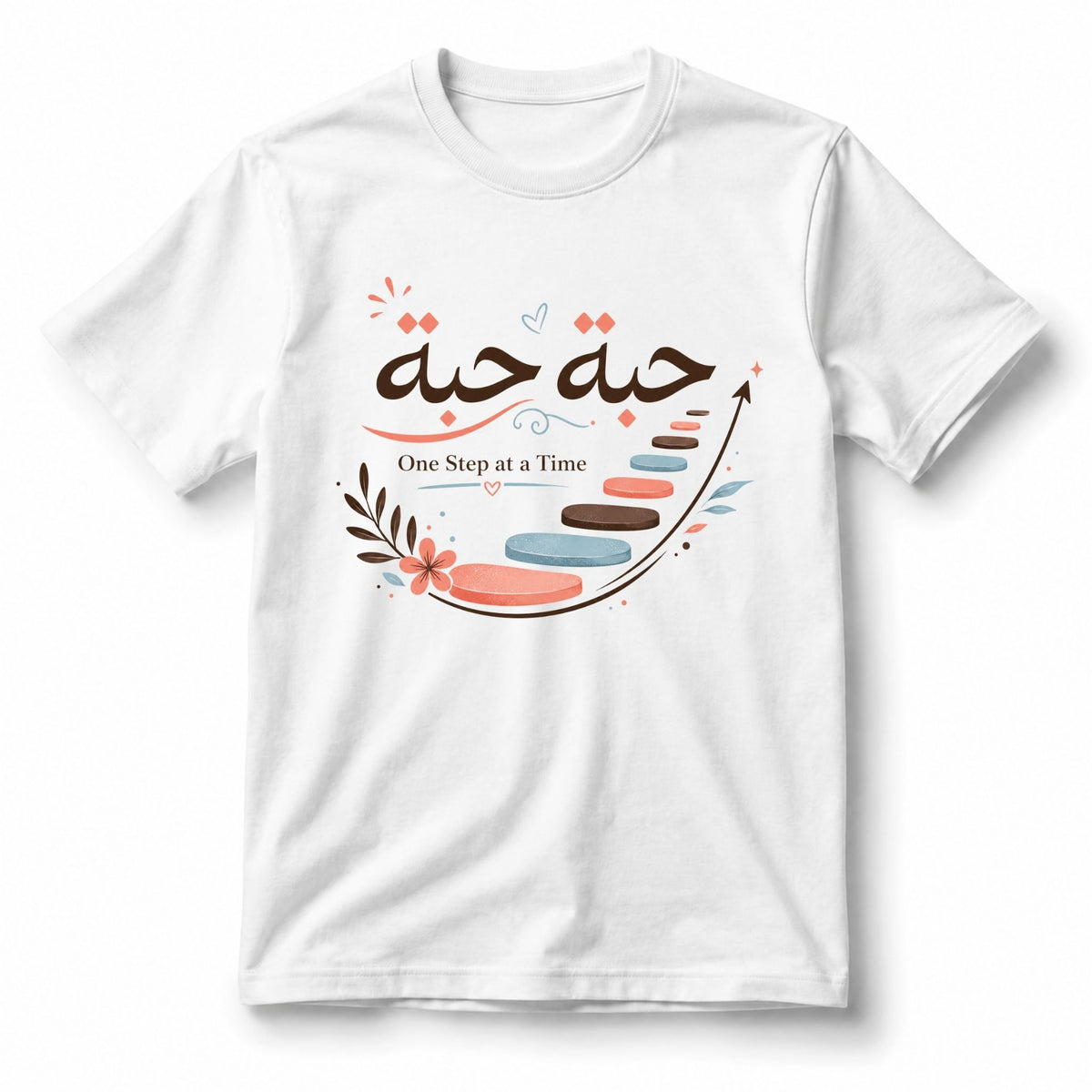 تيشيرت نسائي بتصميم One Step at a Time