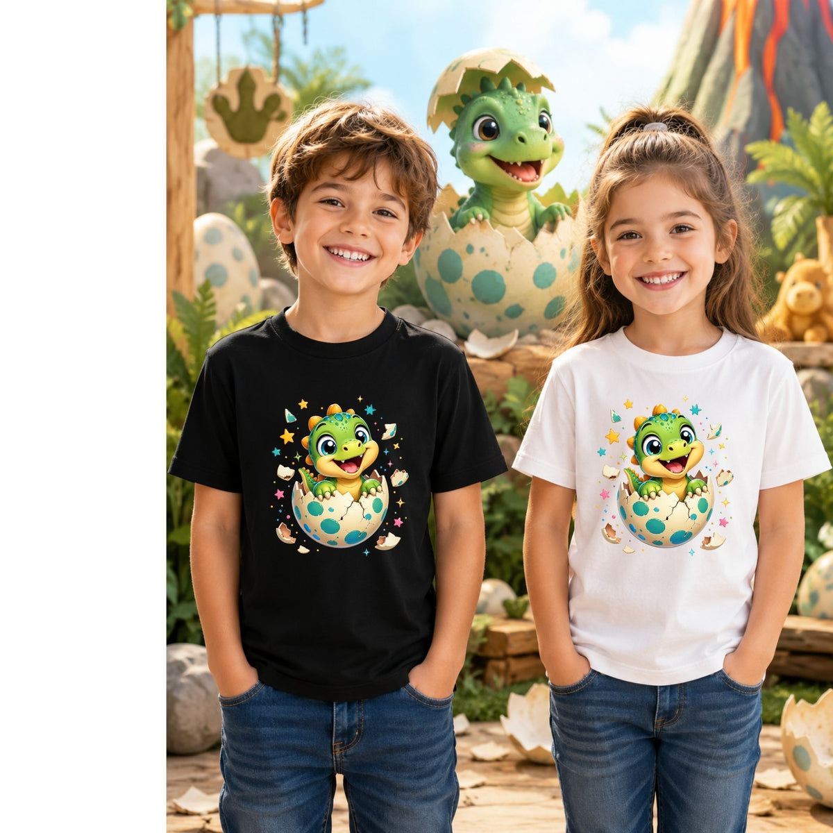 Hatching Dino Baby – Kids’ T-Shirt
