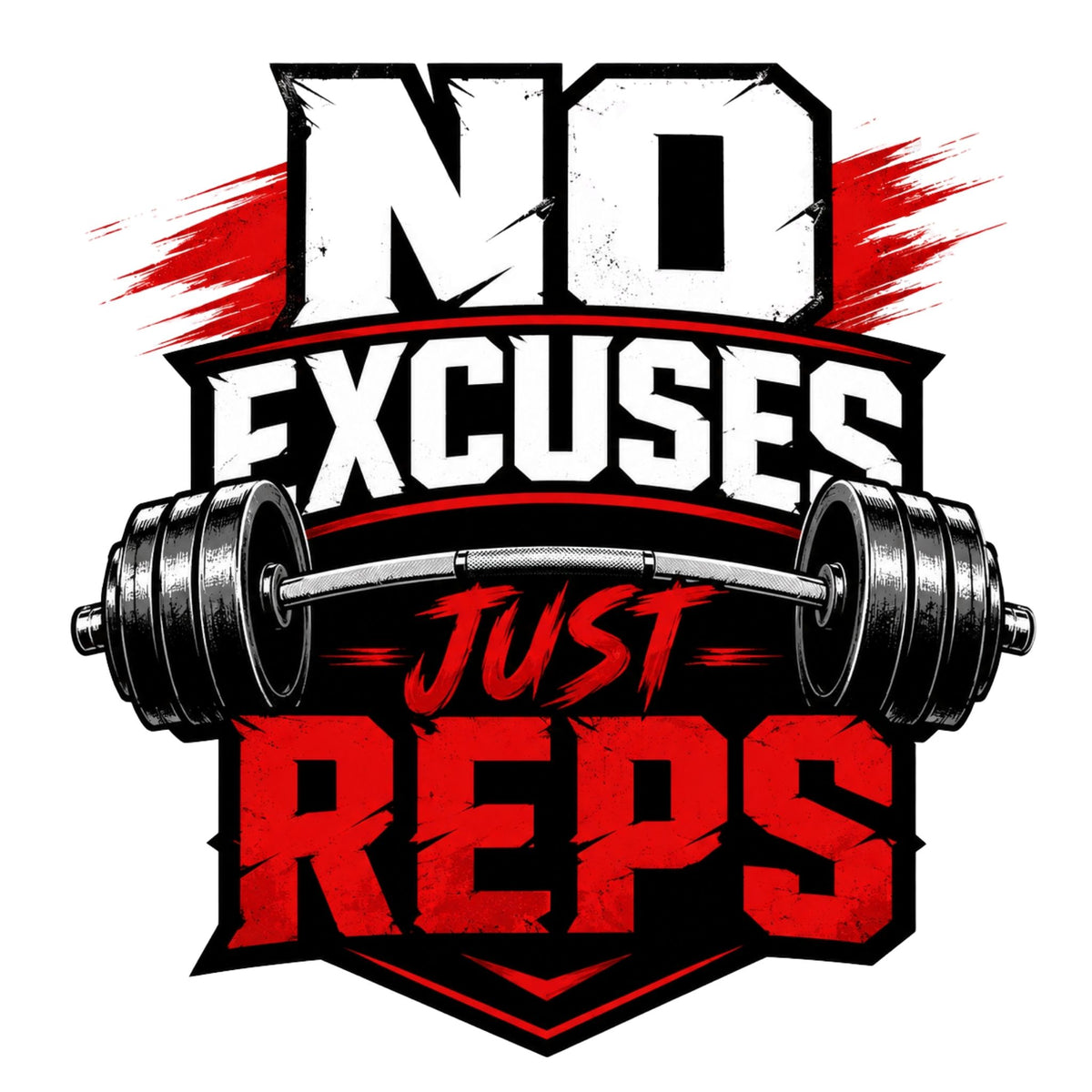 تيشيرت No Excuses Just Reps Gym