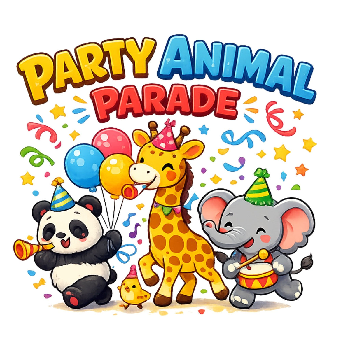 تيشيرت أطفال بتصميم حفلة حيوان Parade