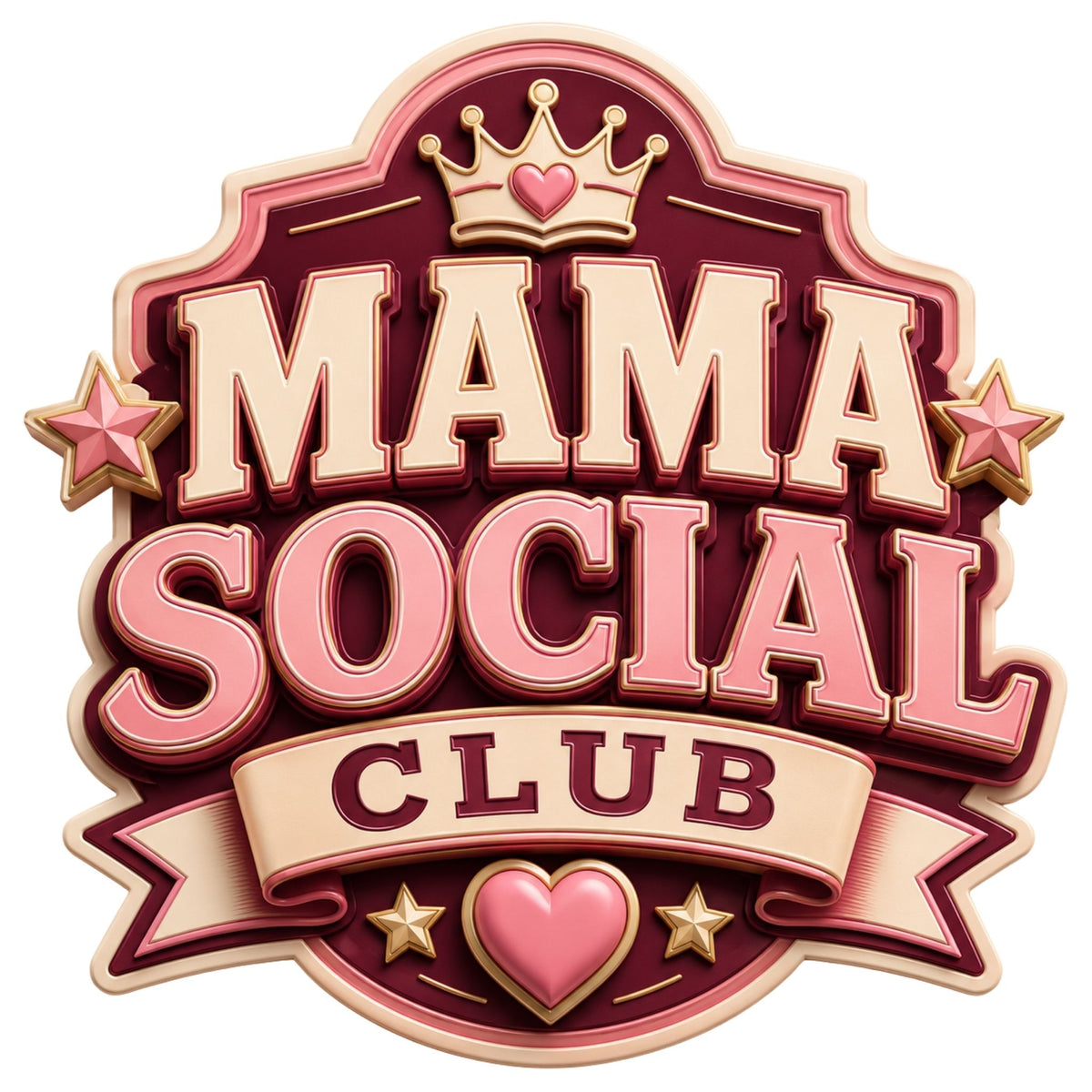 تيشيرت نسائي بتصميم ماما سوشيال Club