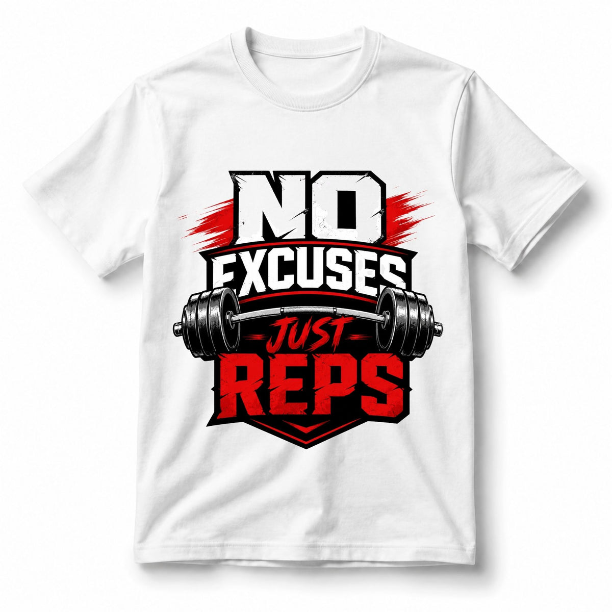 تيشيرت No Excuses Just Reps Gym