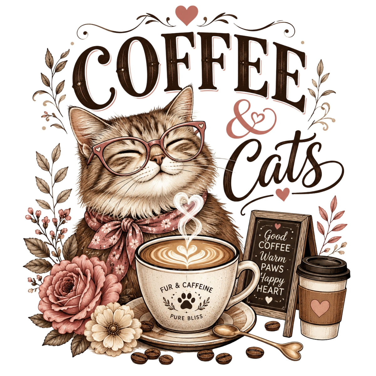 Coffee & Cats – Women’s T-Shirt