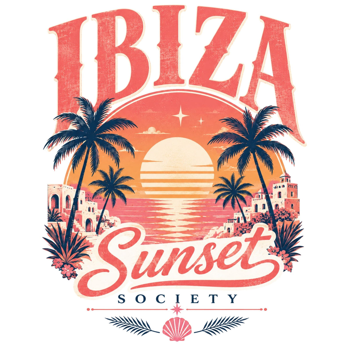 تيشيرت نسائي بتصميم Ibiza غروب نادي