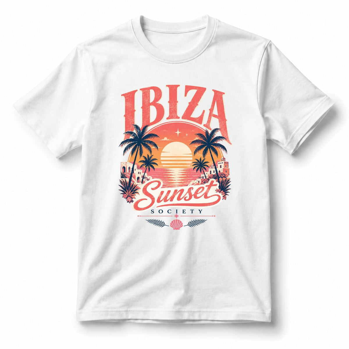 تيشيرت نسائي بتصميم Ibiza غروب نادي