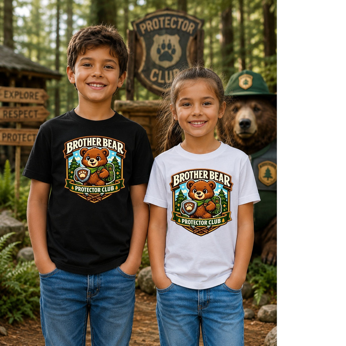 تيشيرت أطفال بتصميم Brother Bear Protector Club