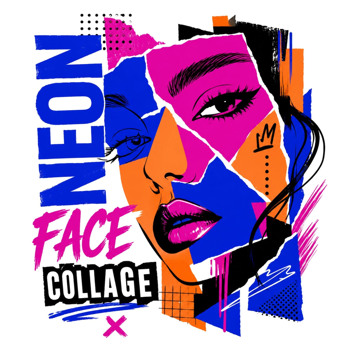 Neon Face Collage – Women’s T-Shirt
