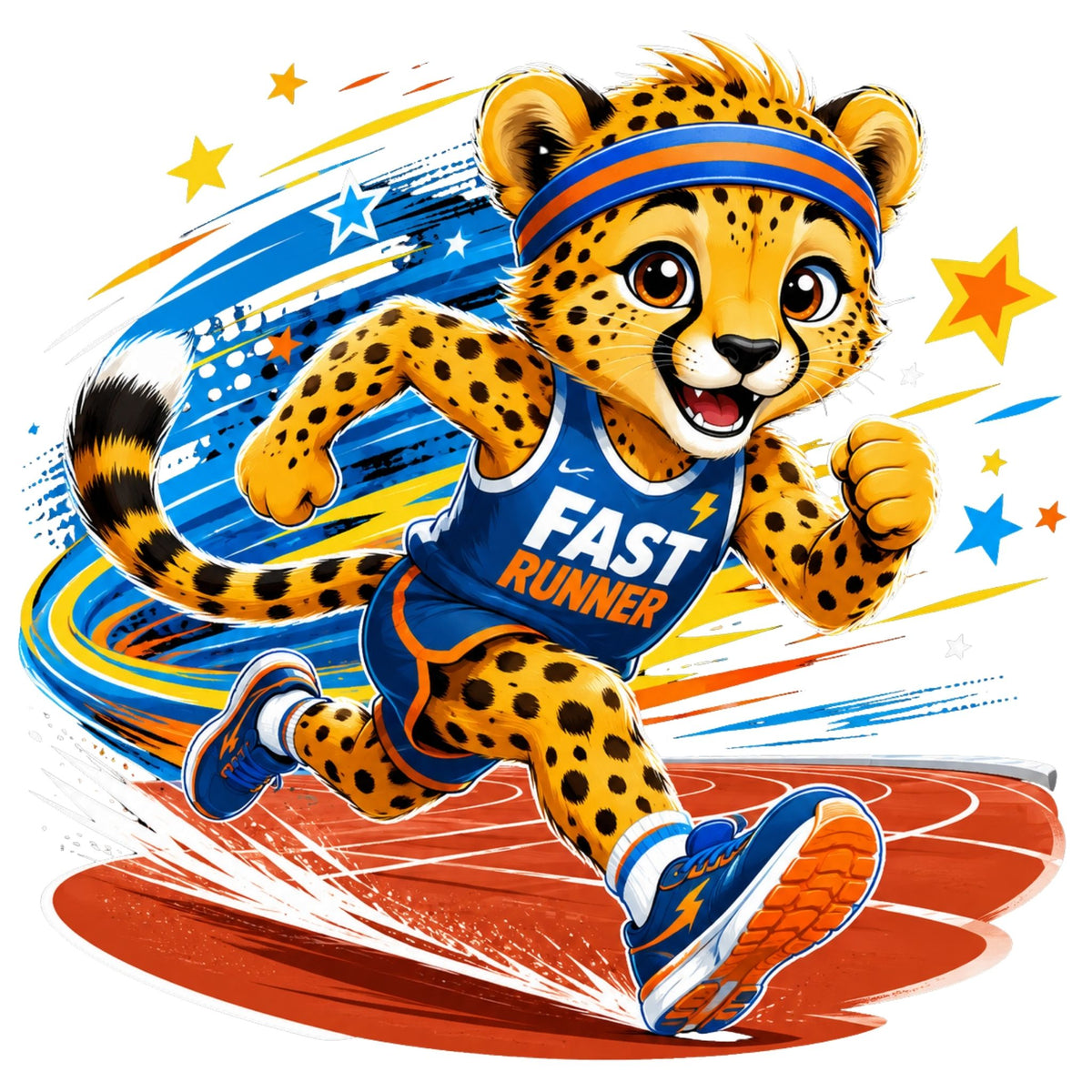 تيشيرت أطفال بتصميم Fast Cheetah Runner