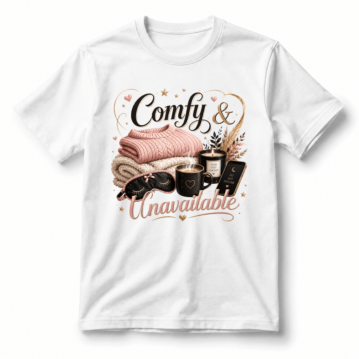 تيشيرت نسائي بتصميم Comfy & Unavailable 1