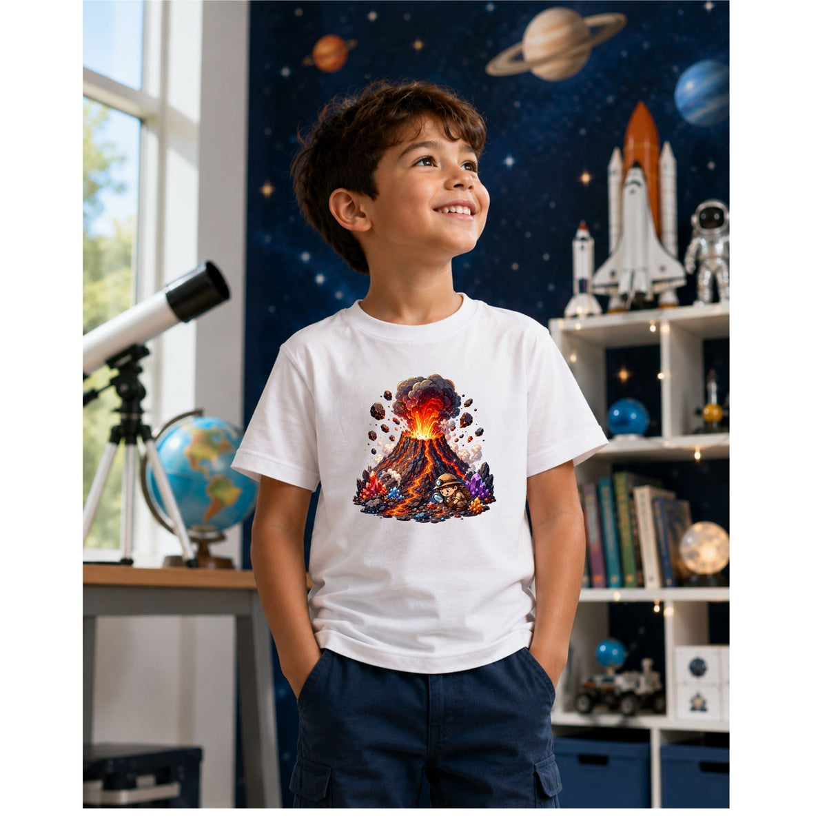 تيشيرت أطفال بتصميم Volcano Discovery