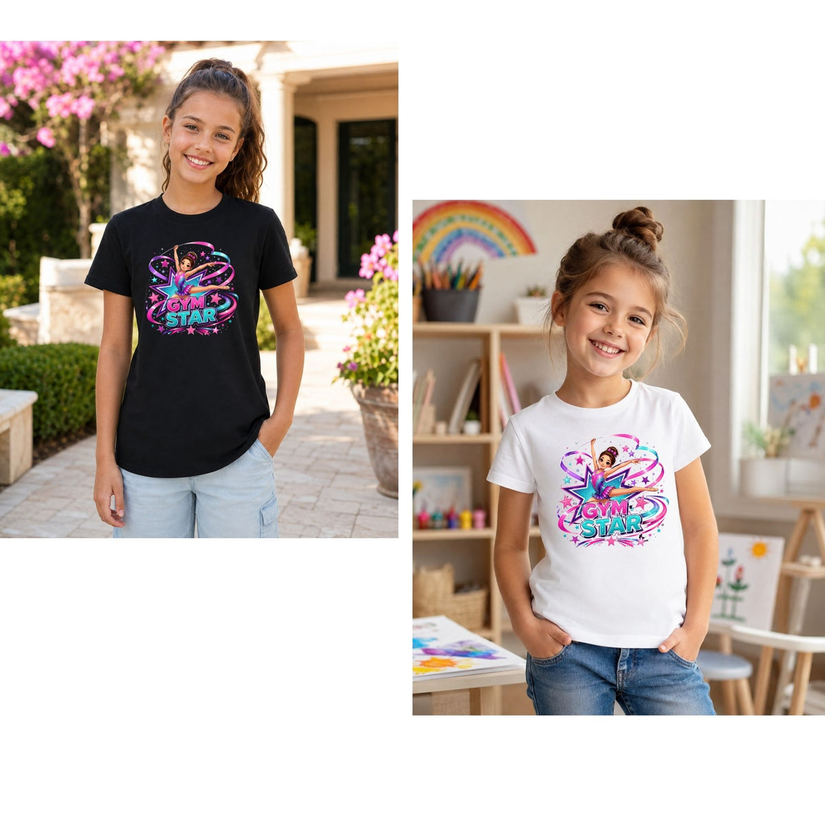 Gymnastics Star Girl – Kids’ T-Shirt