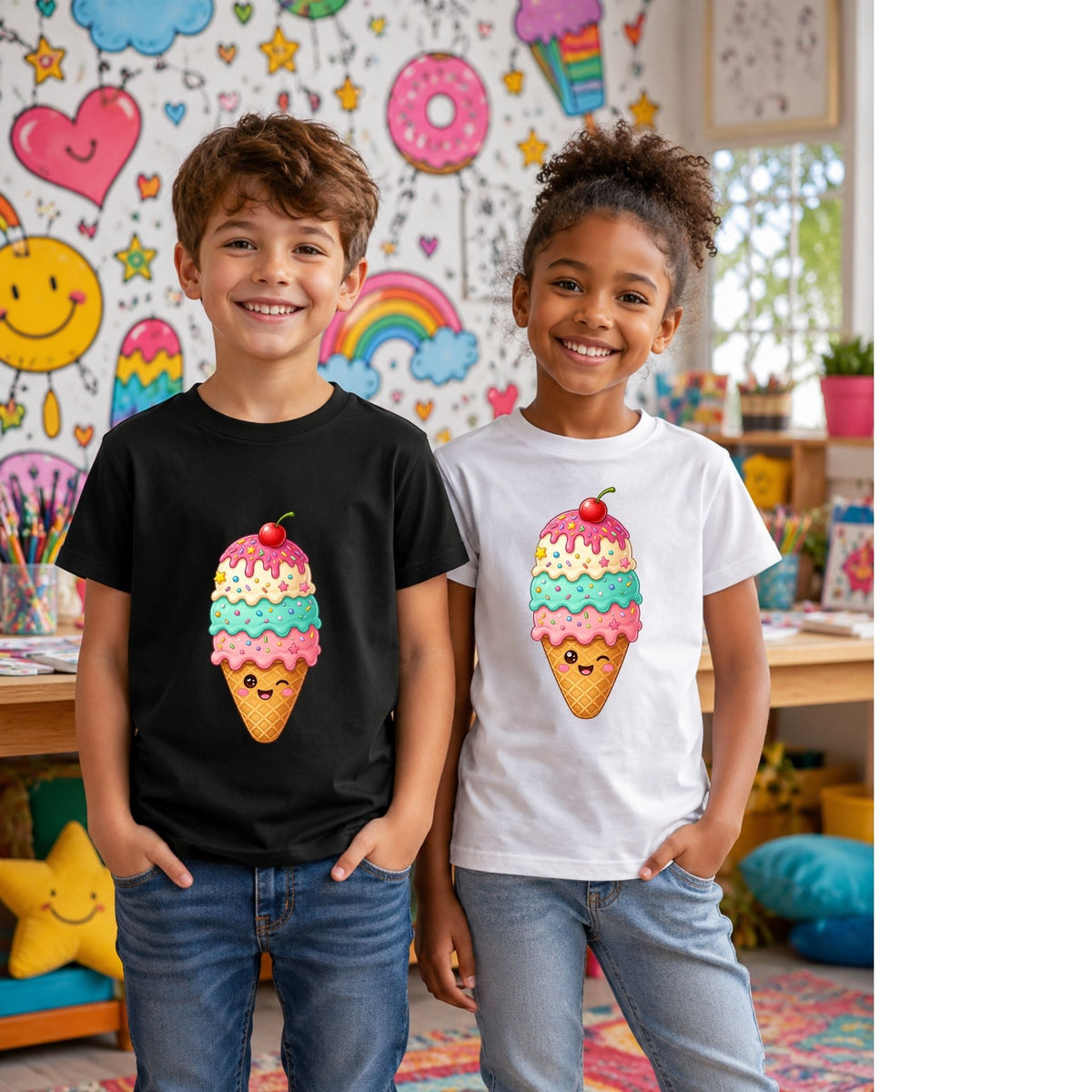 تيشيرت أطفال بتصميم Ice Cream Bestie