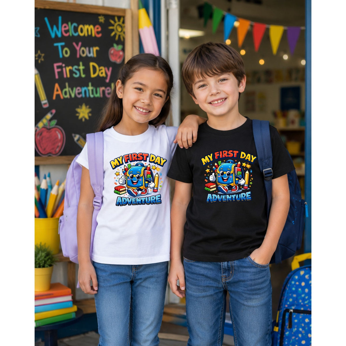 My First Day Adventure – Kids’ T-Shirt