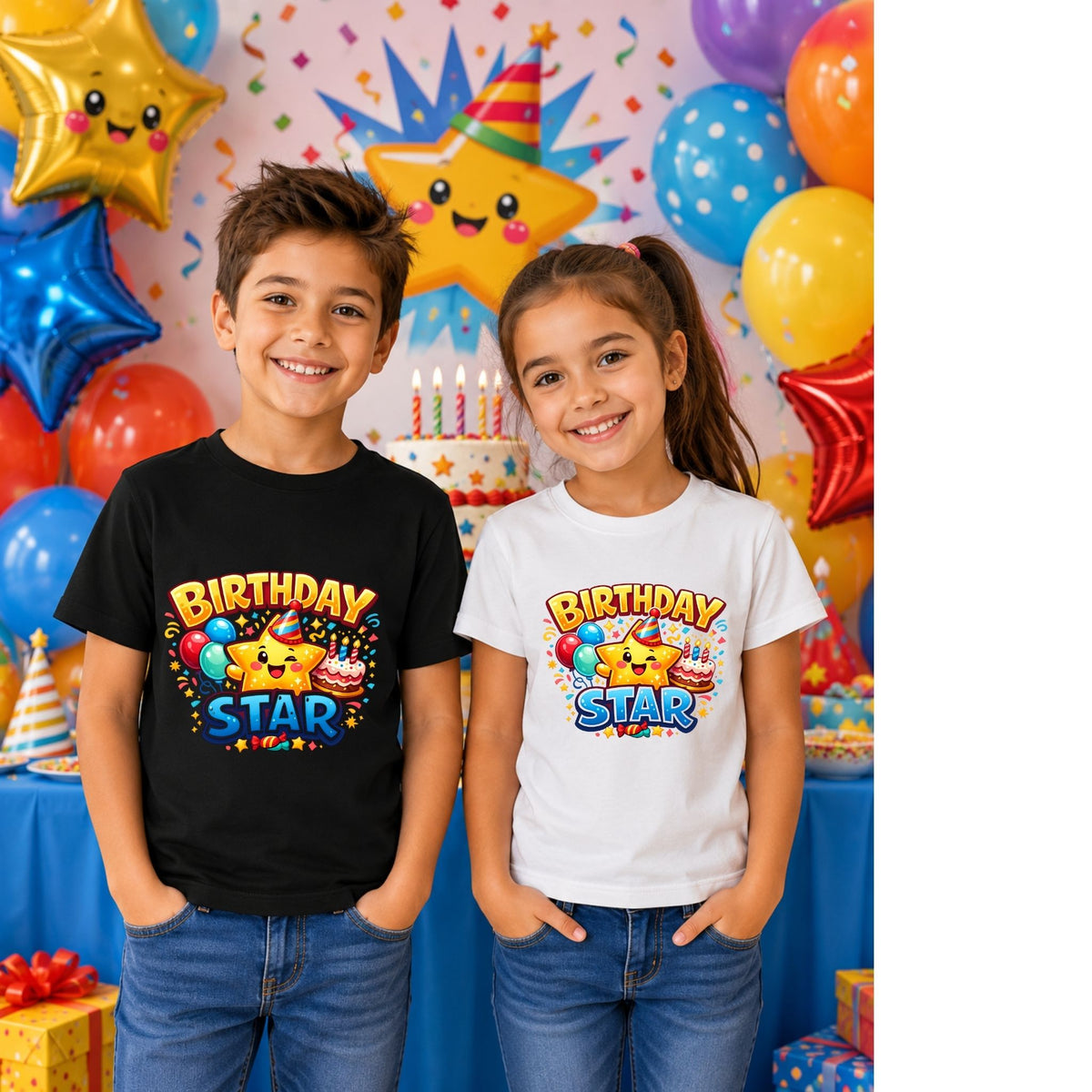 تيشيرت أطفال بتصميم Birthday Star