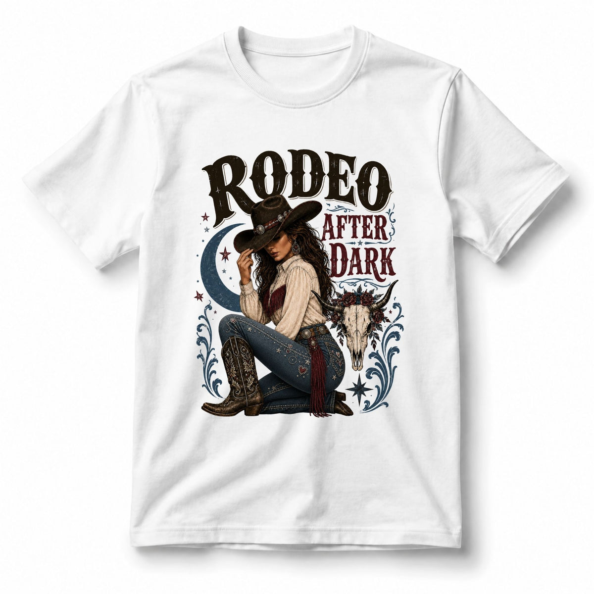 تيشيرت نسائي بتصميم Rodeo After Dark