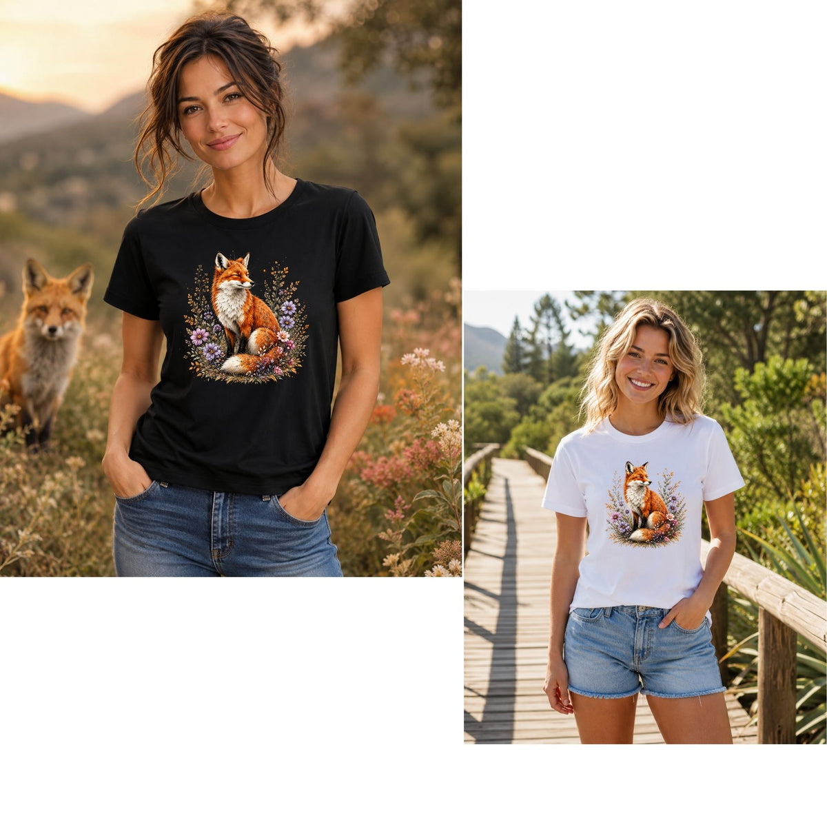Wildflower Fox – Women’s T-Shirt