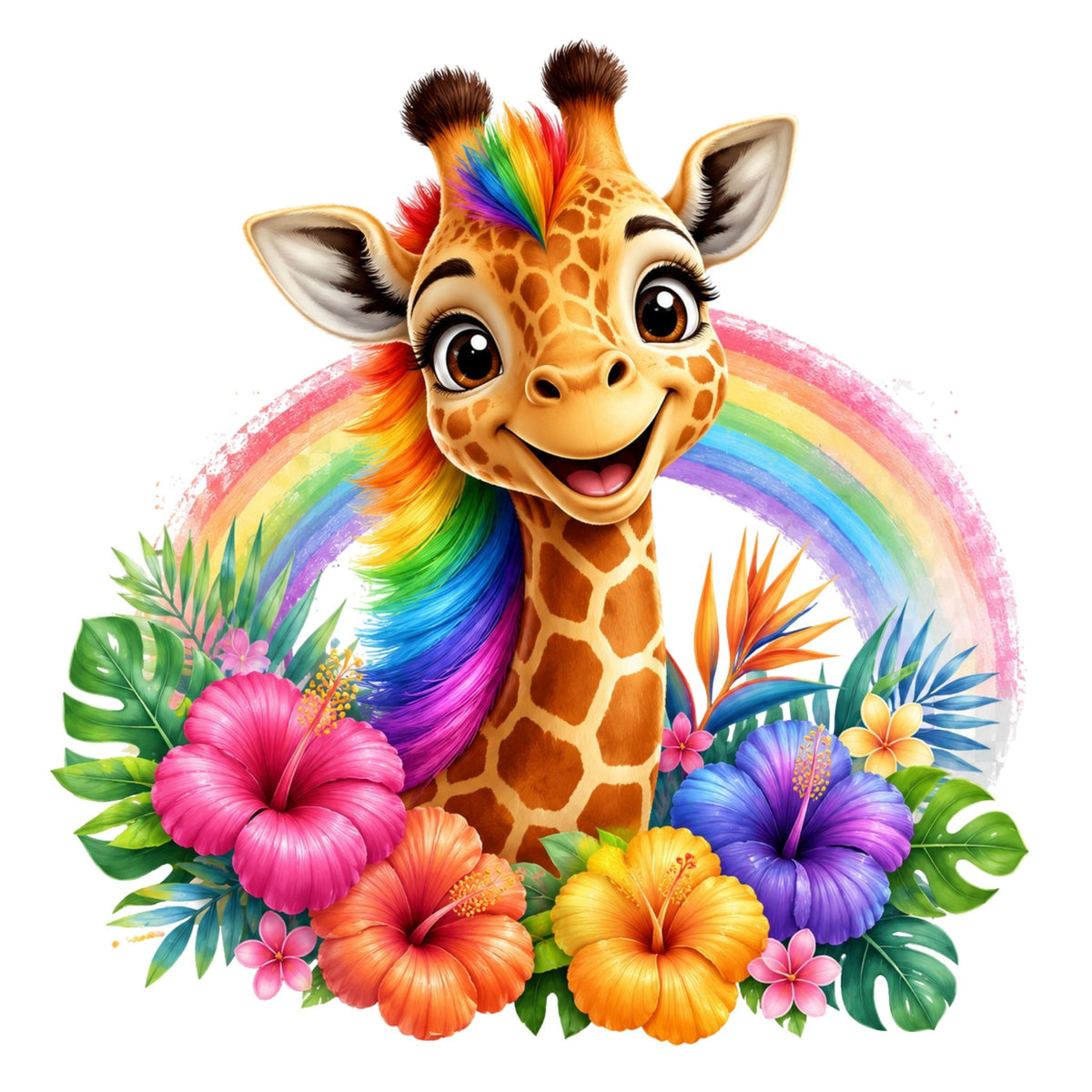 Rainbow Safari Giraffe – Kids’ T-Shirt