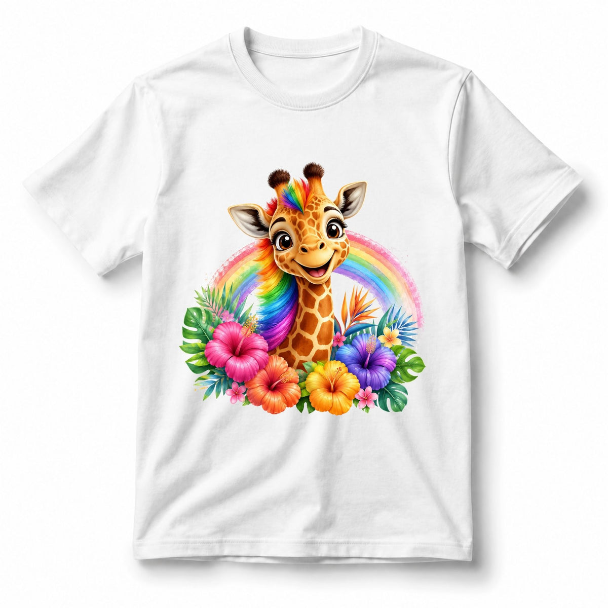 Rainbow Safari Giraffe – Kids’ T-Shirt