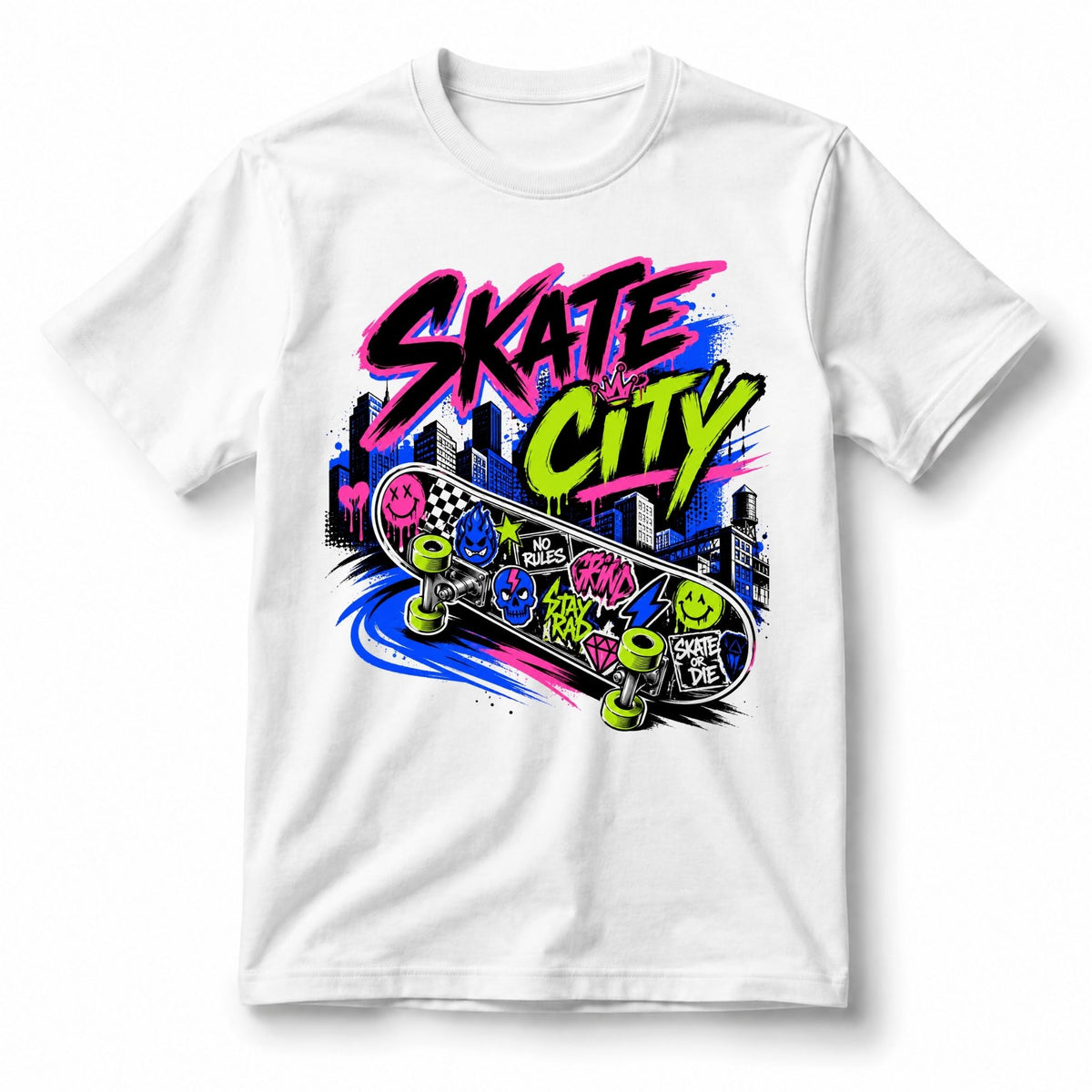 تيشيرت نسائي بتصميم Skate City