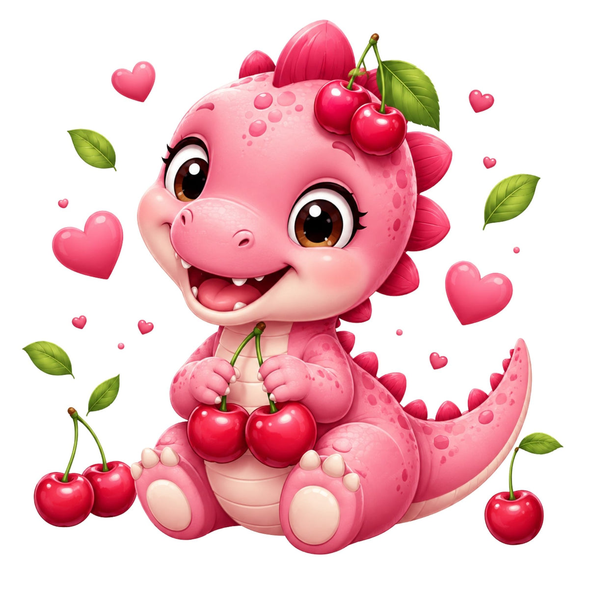 Cherry Dino Cutie – Kids’ T-Shirt