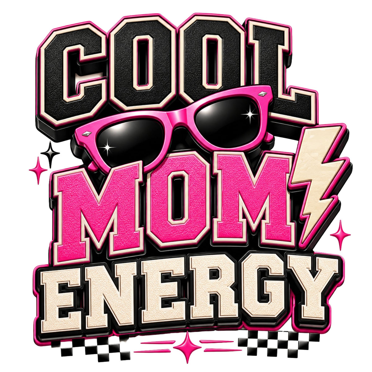 تيشيرت نسائي بتصميم Cool أمي طاقة