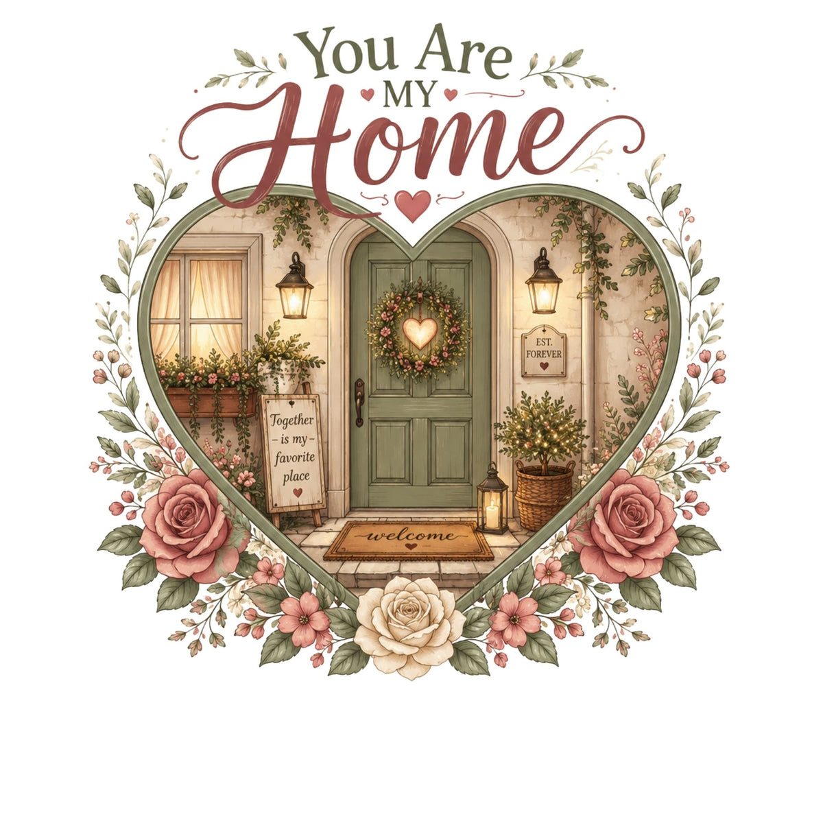 تيشيرت نسائي بتصميم You Are My Home