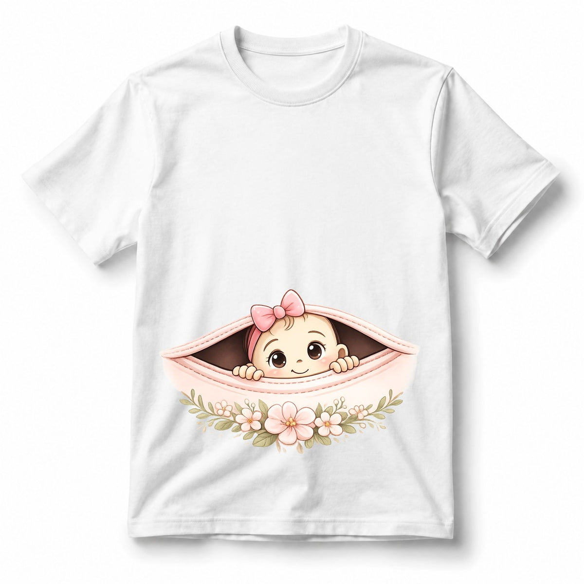تيشيرت Peekaboo Baby Girl Floral Zipper