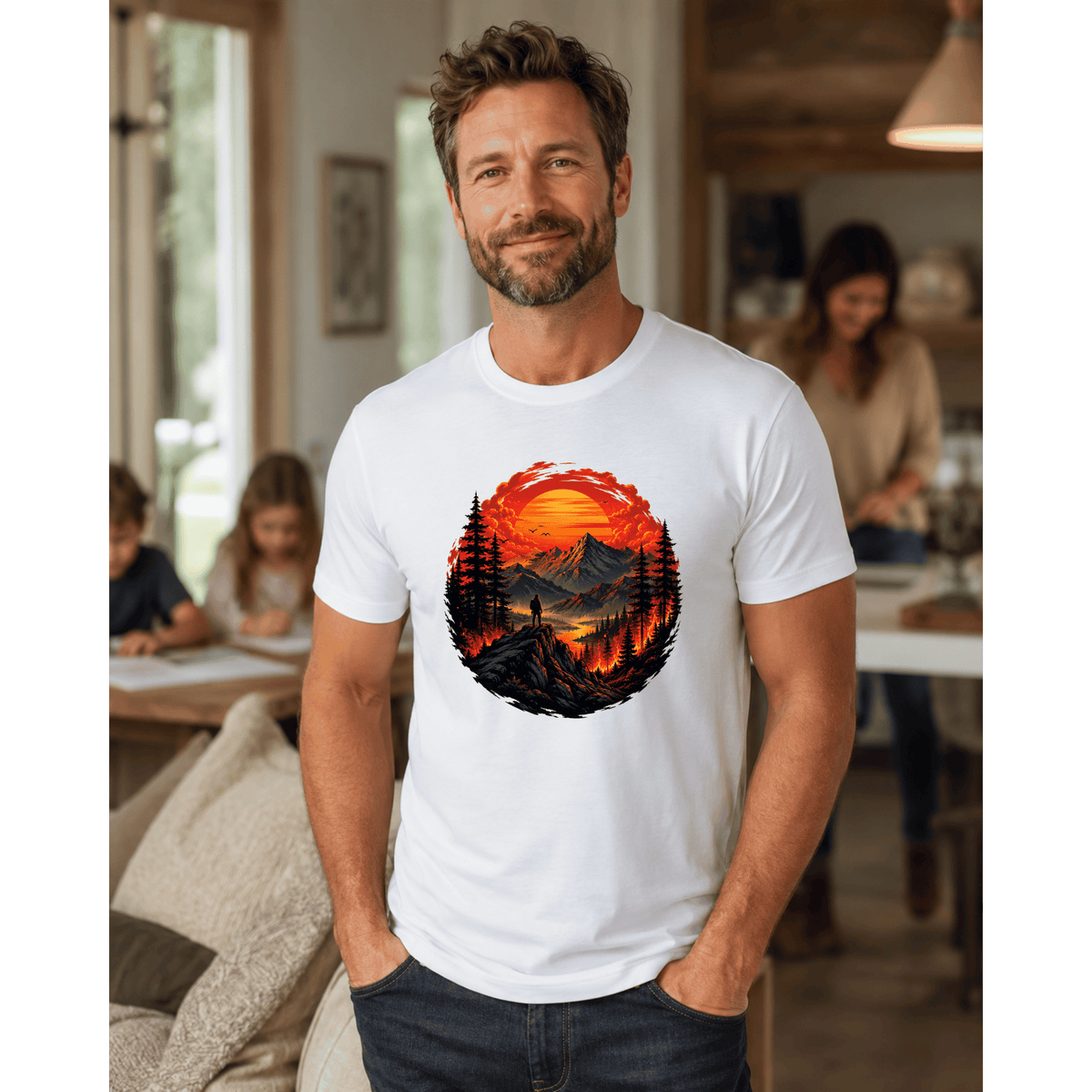 تيشيرت Fiery جبل غروب