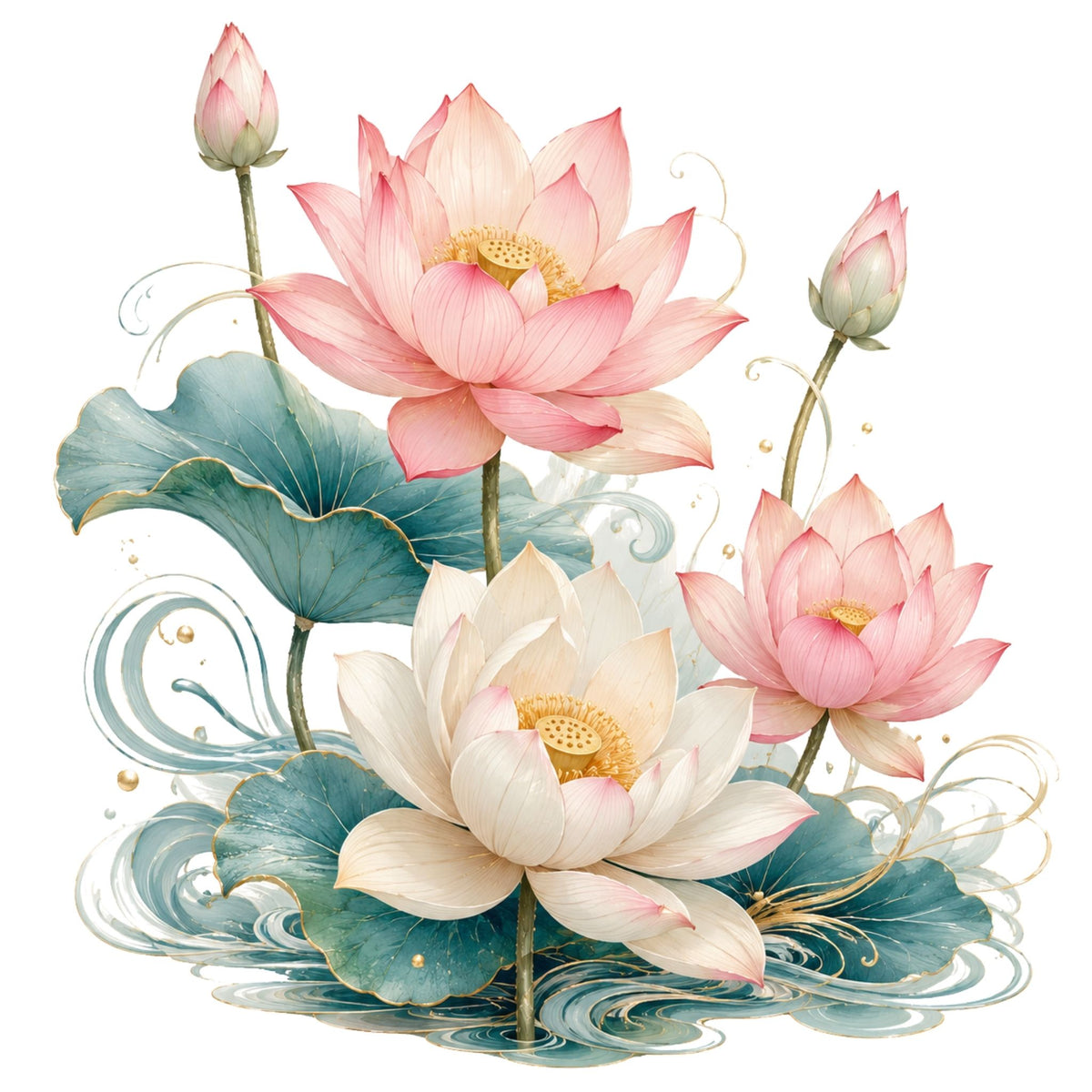 تيشيرت نسائي بتصميم Lotus Serenity