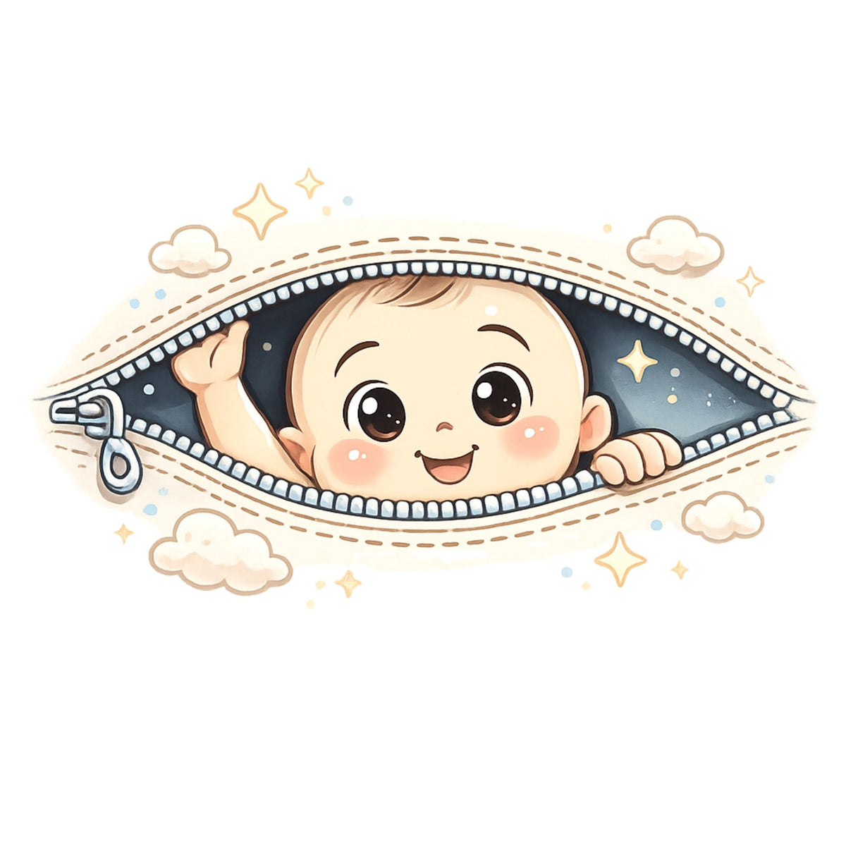 تيشيرت Peekaboo Baby Boy Cloud Zipper