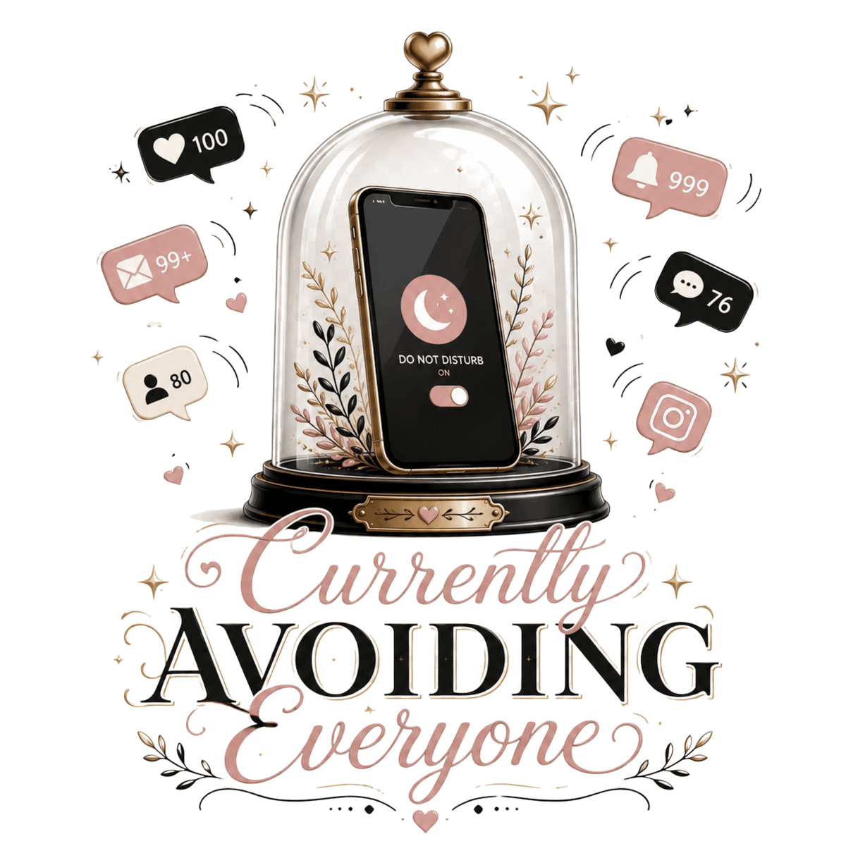تيشيرت نسائي بتصميم Currently Avoiding Everyone 2