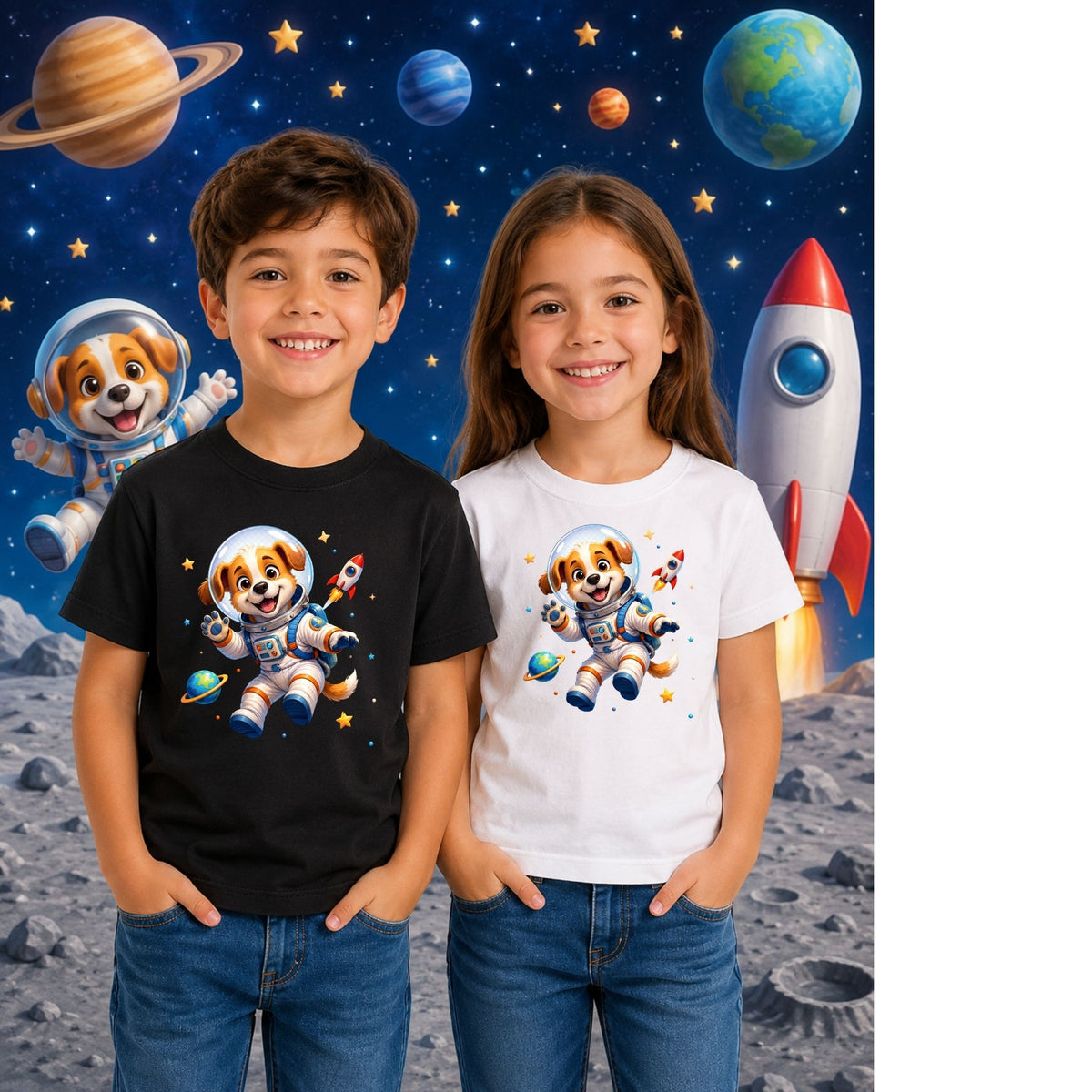 Space Pup Astronaut – Kids’ T-Shirt