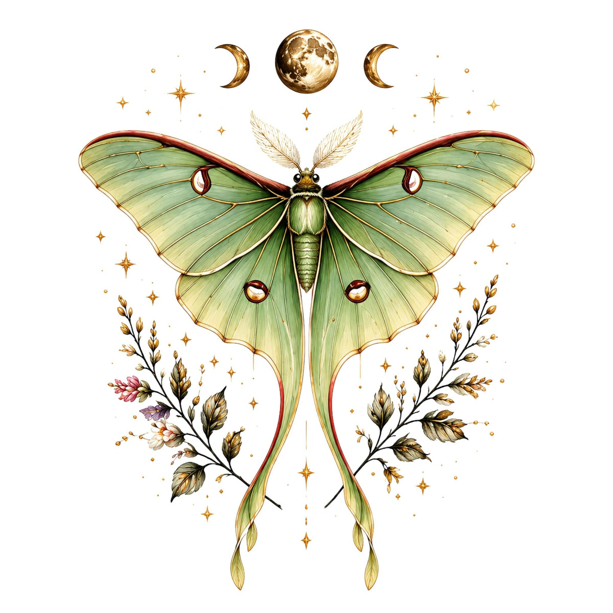 تيشيرت نسائي بتصميم Whimsical Luna Moth