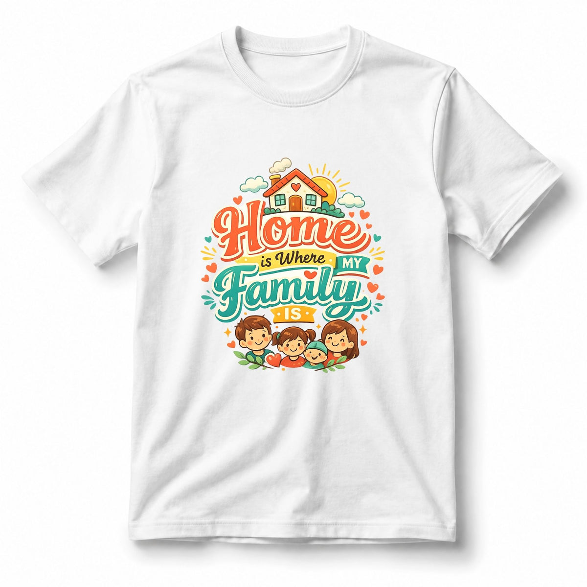 تيشيرت أطفال بتصميم Home Is Where My Family Is