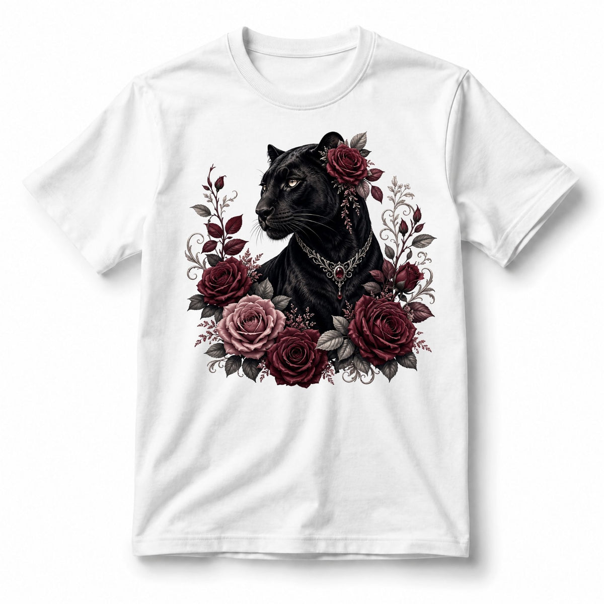 Midnight Panther & Roses – Women’s T-Shirt