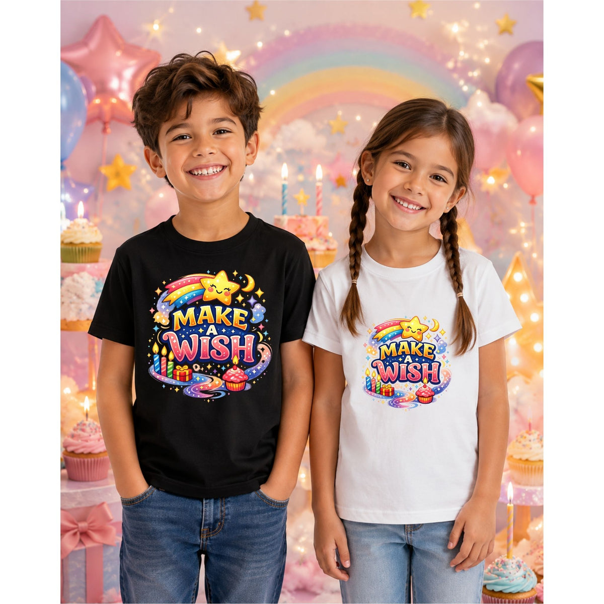 تيشيرت أطفال بتصميم Make a Birthday Wish