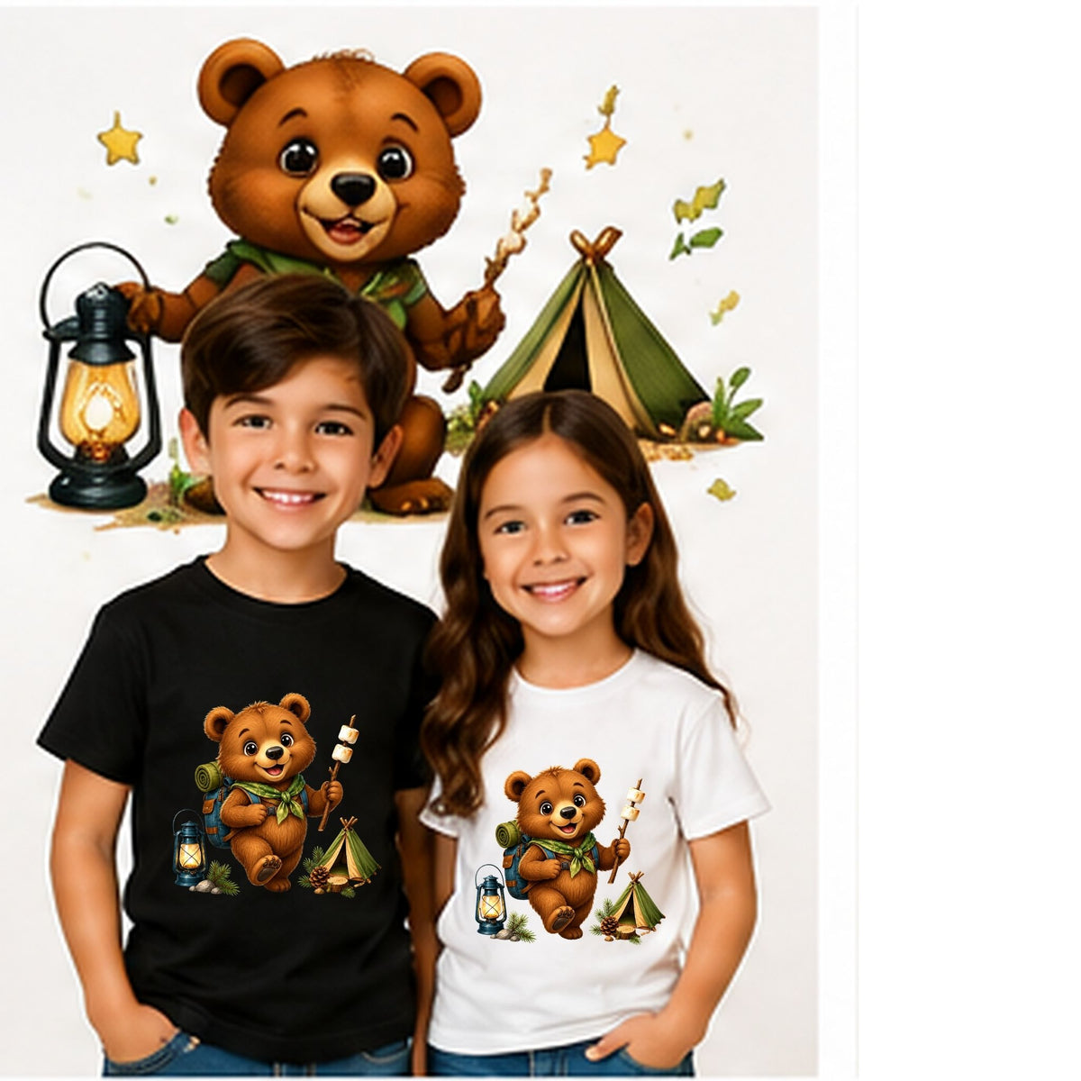 تيشيرت أطفال بتصميم Bear Camper Buddy