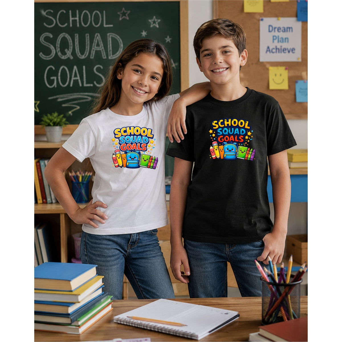 تيشيرت أطفال بتصميم School Squad Goals