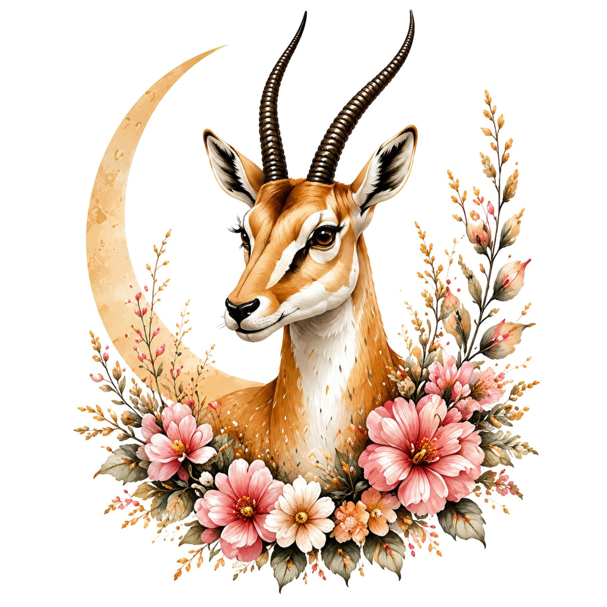 تيشيرت نسائي بتصميم Arabian Gazelle