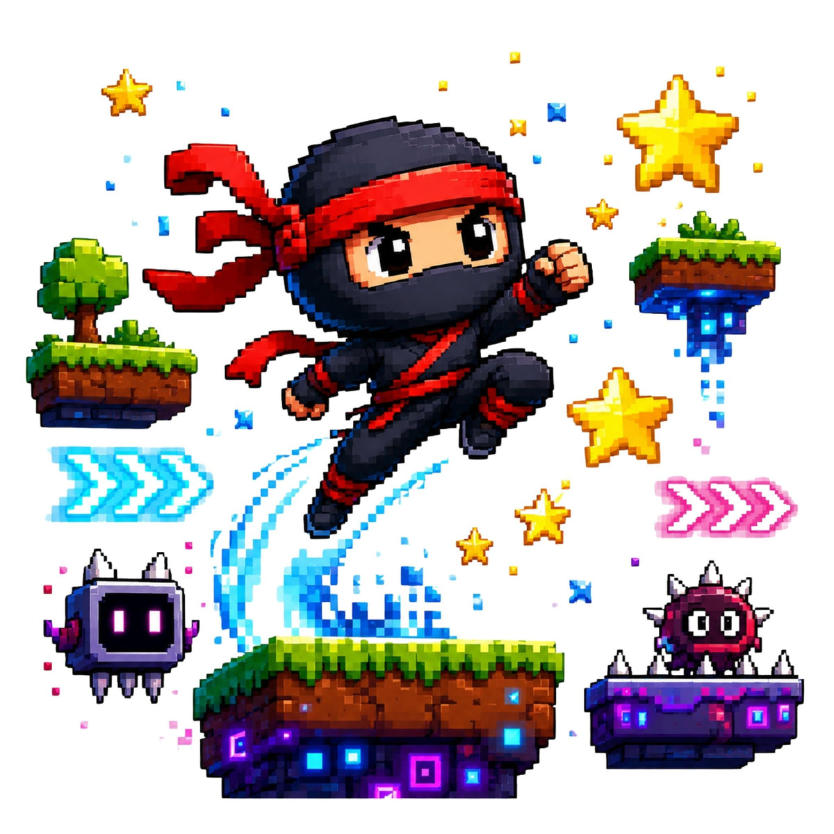 Ninja Pixel Quest – Kids’ T-Shirt