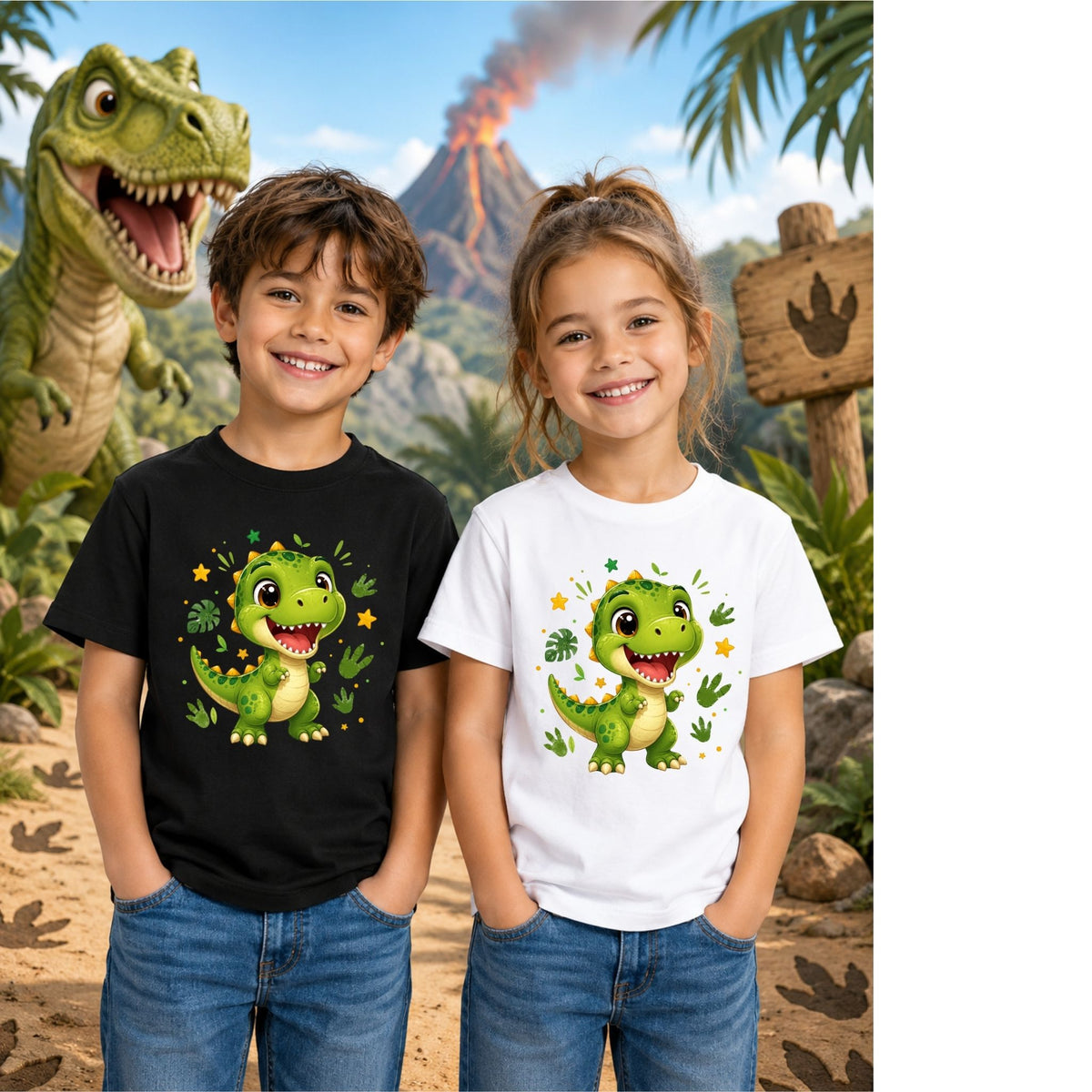 تيشيرت أطفال بتصميم Tiny T-Rex Roar