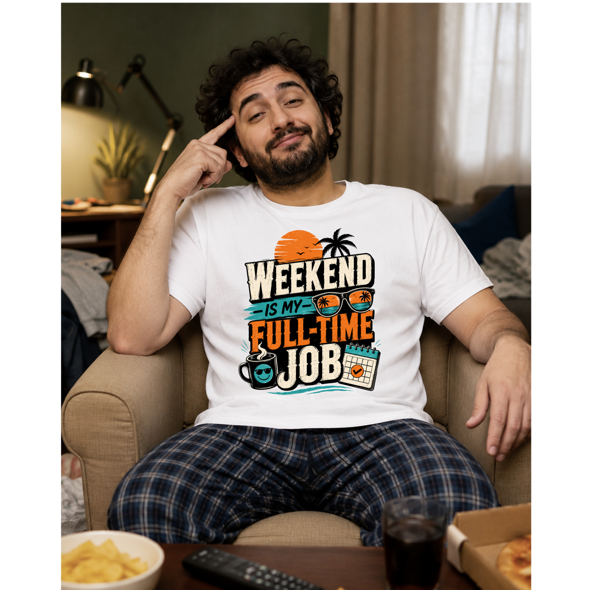تيشيرت الويكند وظيفتي بدوام كامل
