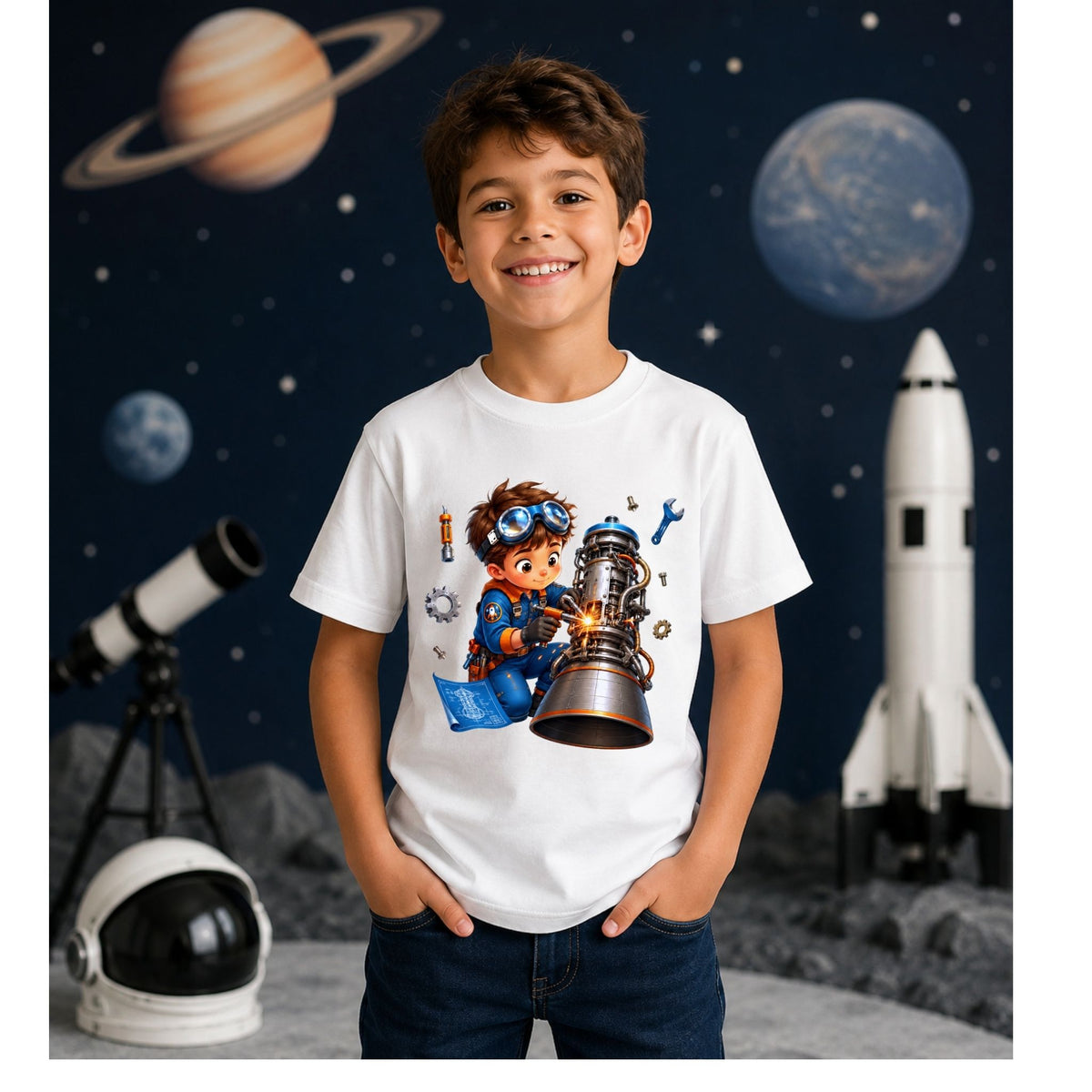 Space Engineer Workshop – Kids’ T-Shirt