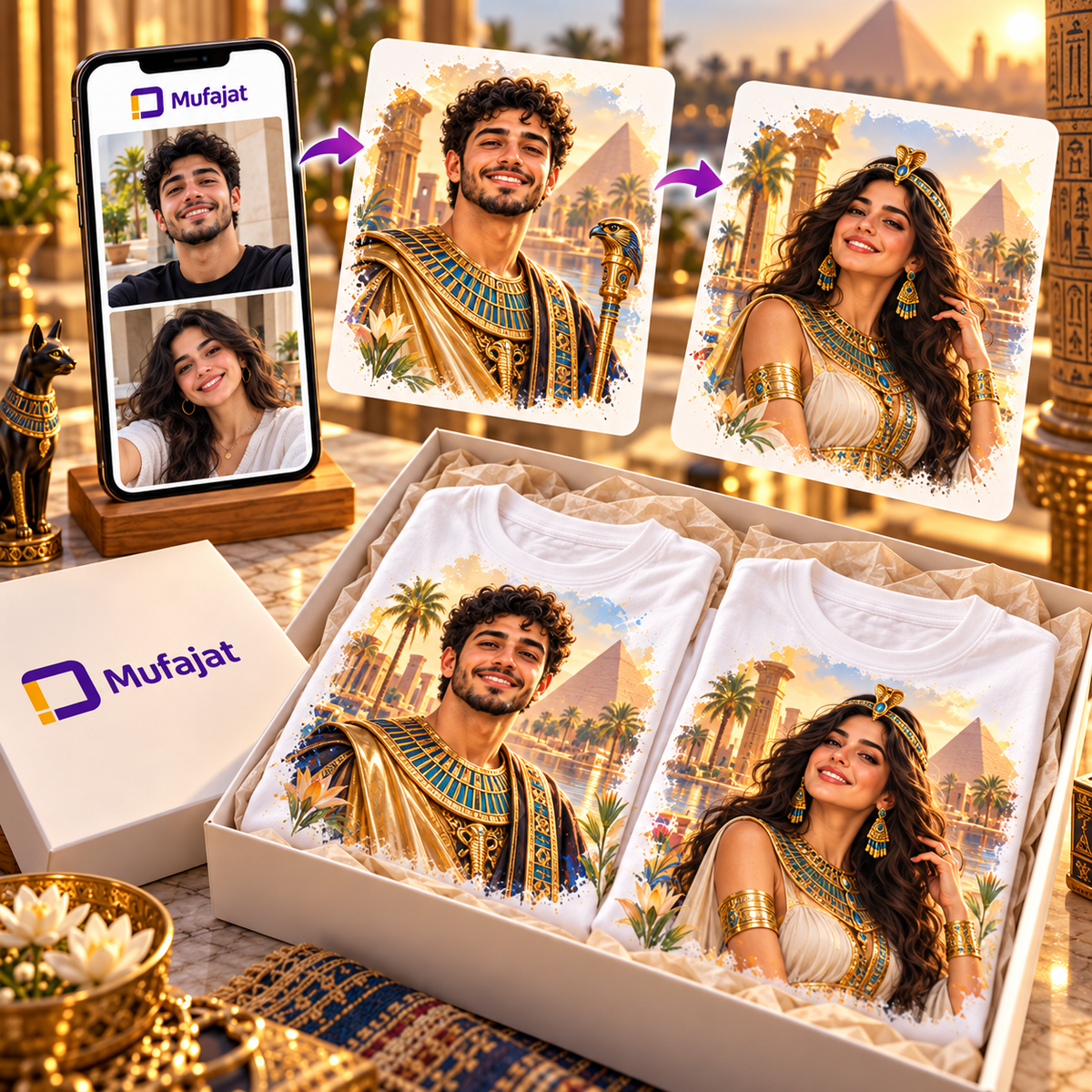 تيشيرت بطل مصري مخصص | تصميم صورة بالذكاء الاصطناعي