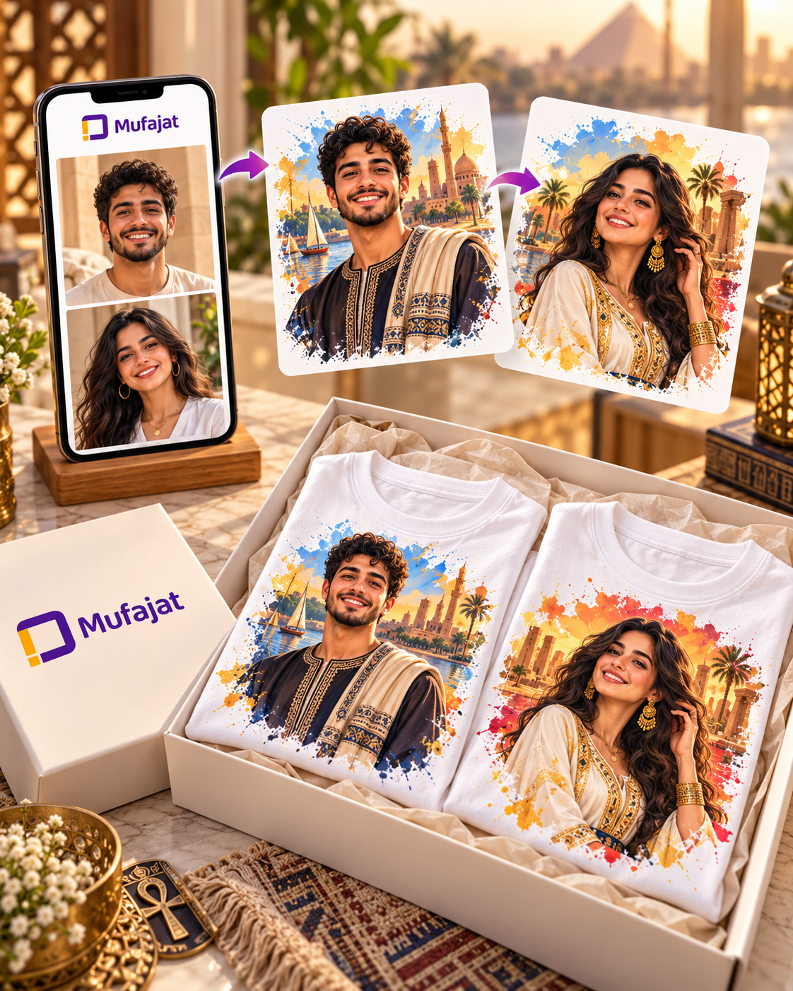 تيشيرت بطل مصري مخصص | تصميم صورة بالذكاء الاصطناعي