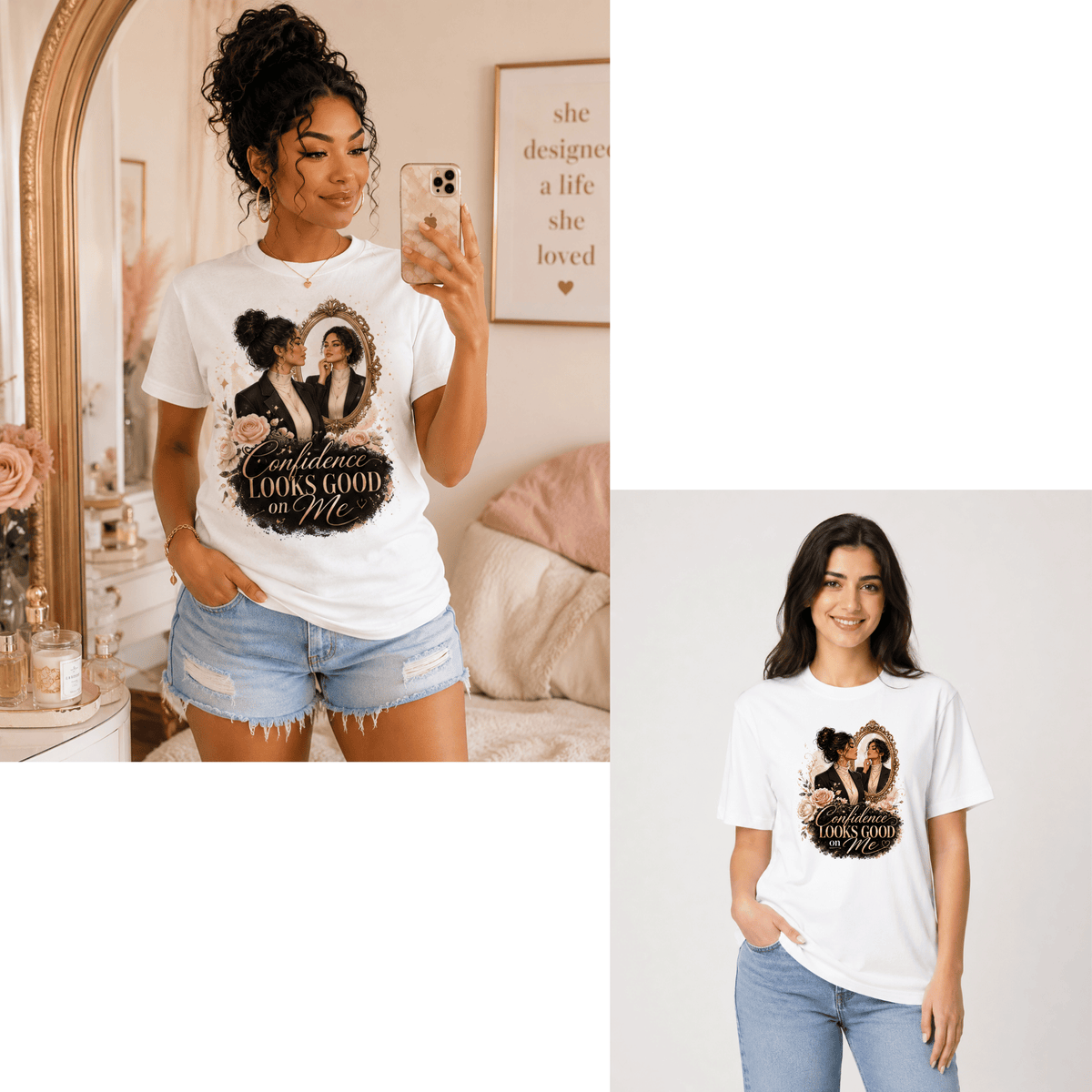تيشيرت نسائي بتصميم ثقة Looks حلوة على أنا 2